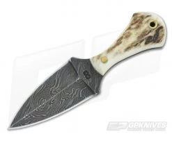 Olamic Cutlery Damascus Neck Knife Dagger Stag