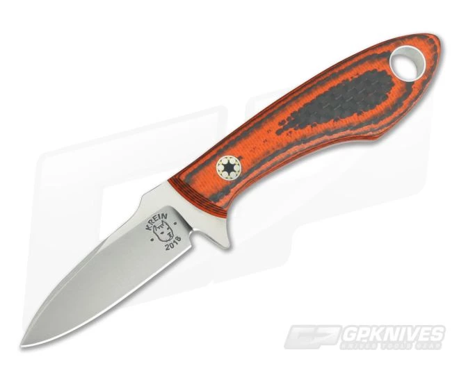 Tom Krein Custom TK-1 Necker Orange Carbon Fiber CTS-XHP EDC Fixed Blade