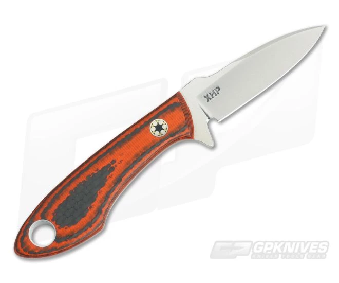 Tom Krein Custom TK-1 Necker Orange Carbon Fiber CTS-XHP EDC Fixed Blade - Image 3