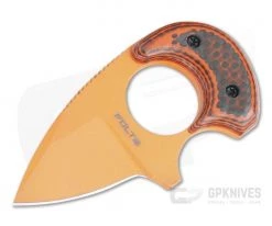 Alan Folts Custom Baby Bear O.J. Coated CPM-154 Orange Carbon Fiber/G10 Hybrid Fixed Blade