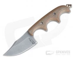Alan Folts Custom Minimalist Bowie Neck Knife Tumbled CPM-154 Natural Micarta