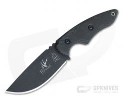 TOPS Knives 3 Pointer Black 1095 Black Canvas Micarta EDC Hunter Neck Knife 3PR-01
