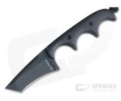 Alan Folts Custom Minimalist Tanto Neck Knife Black Coated CPM-154 Black G10