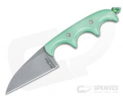 Alan Folts Custom Minimalist Wharncliffe Neck Knife Glow Kirinite Tumbled CPM154