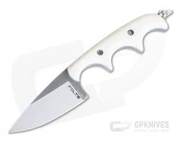Alan Folts Custom Minimalist Drop Point Neck Knife Ivory G10 Polished CPM154