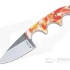 Alan Folts Custom Minimalist Drop Point Neck Knife Custom Orange Acrylic Polished CPM154
