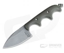 Alan Folts Custom Minimalist Spear Point Neck Knife Matte Green Micarta Tumbled CPM154