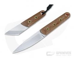 Sergey Rogovets Custom Natural Micarta Kwaiken and Kiridashi Fixed Blade Knife Set 4252