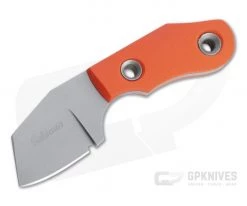 Sakman Knives Cleaver Neck Knife Blasted N690 Orange G10 Fixed Blade 4411