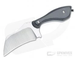 Otha Custom Klax Hawkbill Satin AEB-L Gray and Black G10 Fixed Blade 4525