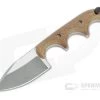 Alan Folts Custom Minimalist Spear Point Two-Tone CPM-154 Natural Micarta Fixed Blade Neck Knife 4634