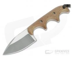 Alan Folts Custom Minimalist Spear Point Two-Tone CPM-154 Natural Micarta Fixed Blade Neck Knife 4634