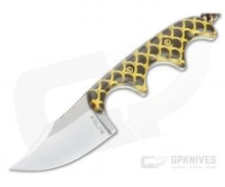 Alan Folts Custom Minimalist Bowie Hand Rubbed CPM-154 Fish Scale Acrylic Fixed Blade Neck Knife 4638