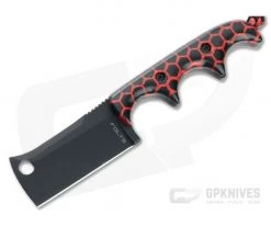 Alan Folts Custom Minimalist Cleaver Black CPM-154 Red Matrix Acrylic Fixed Blade Neck Knife 4640