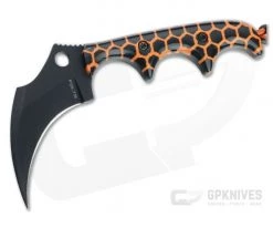 Alan Folts Custom KeraMinimalist Black CPM-154 Orange Matrix Acrylic Fixed Blade Neck Knife 4647