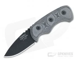 TOPS Knives Ferret Black 1095 Black Linen Micarta Neck Knife FBHP-01