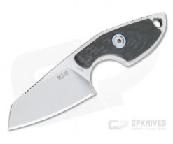 MKM Mikita Mikro 2 Vox Sheepsfoot Stonewashed M390 Carbon Fiber Neck Knife MR02-CF